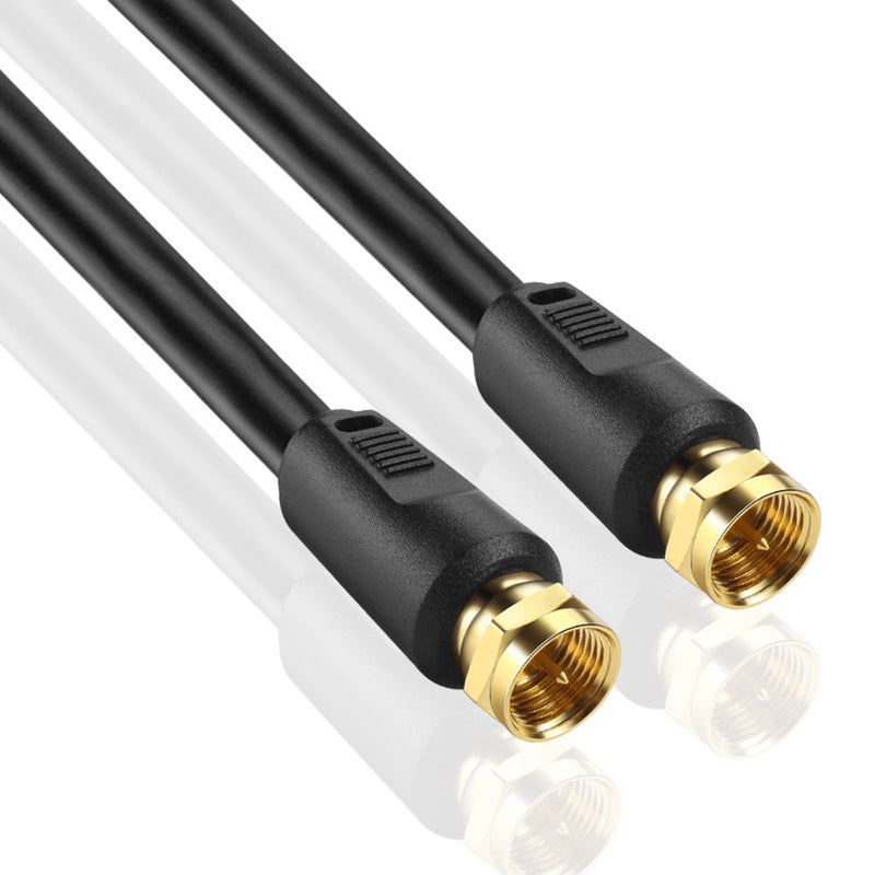 TNP Products TNP Coaxial Cable Connector F Type - Gold Plated RG6 Coax Cable Cord for TV Antenna, Satellite Receivers, Cable Modem - Quad Shielded Coaxial Cable 20IN Extender Adapter for Indoor and Outdoor Use - Image 2